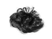 Unique Bargains Short Chignon Bun Wigs for Ladies Party Daily Wear Blk