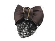 Unique Bargains Yellow Pearl Two Layers Coffee Color Bowtie Decor Hairclip for Lady