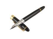 Unique Bargains Office Gold Tone Arrow Clip Black Casing Fountain Pen