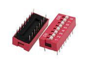 Unique Bargains 5 x Red Double Row 16 Pin 8P Positions DIP Switch 2.54mm Pitch