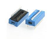 Unique Bargains 5 x Blue Double Row 16 Pin 8 Positions DIP Switch 2.54mm Pitch