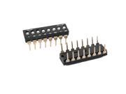 2pcs 2.54mm Pitch 8 Position Way Gold Tone 16 Pin IC Type DIP Switch Black