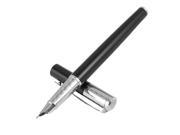 Unique Bargains 0.6mm Stub Nib Piston Filler Black Metal Fountain Pen