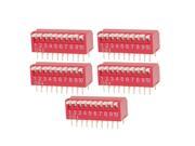 Unique Bargains 5 Pcs 10 Positions 2.54mm Pitch Piano Type DIP Switch Kyxte