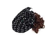 Unique Bargains Girls Black Cap Hat Curly Brown Hairpiece Hair Wig Sklya