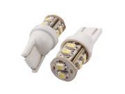 Unique Bargains 2x New Car White T10 10 SMD 1210 LED Door Dome Wedge Light Bulb Lamp