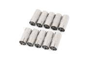 Unique Bargains Silver Tone PAL TV Female to Female Jack F F Coax RF Connector Adapter 10Pcs