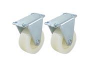 2 Pcs Fixed Type Flat Plate 32mm Dia Whell Rigid Roller Caster