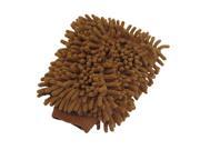 Unique Bargains Two Side Stretchy Cuff Brown Soft Microfiber Car Cleaner Mitt Glove