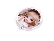 Stainless Steel Round Double Faced Folding Makeup Cosmetic Mirror