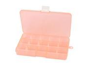 Orange Plastic Adjustable 15 Slots Storage Tool Box Jewelry Case Craft Organizer