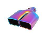 Unique Bargains Car Stainless Steel Dual Colorful Rolled Exhaust Muffler Burnt Tip 77 x 55mm