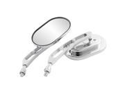 2 Pcs Silver Tone Free Angle Motorcycle Motorbike Rearview Mirror