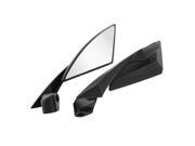 2 Pcs Black Plastic Frame Triangular Shaped Motorcycle Rear View Mirrors
