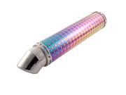 Colorful Check Pattern Stainless 47mm Dia Inlet Motorcycle Exhaust Tip Silencer