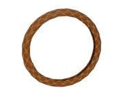 Universal Brown Faux Leather Non Slip Automobile Car Steering Wheel Cover