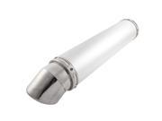 Silver Tone Stainless Steel 48mm Dia Inlet Motorcycle Exhaust Tip Silencer