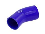 Unique Bargains 64mm 83mm 3 Ply Silicone 45 Degree Elbow Reducer Hose Coupler Blue