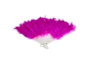10.4 x 16 Fuchsia Feather Folding Hand Fan for Costume Party