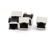 5Pcs Stainless Steel Shielded 8P8C RJ45 PCB Jacks Ports