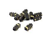 Unique Bargains 10 Pcs 5 Pins 3.5mm SMD Stereo Headphone Socket PCB Mount Connector