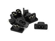 10 Pcs Black IEC320 C8 Screw Mount Wire Plug Socket AC 220V 10A