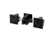 3 x Black AC 125V 15A 3 Pin AU Socket Panel Mounted Connectors