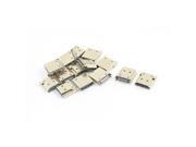 15pcs Gold Tone 1.2mm Slot Width Mini 19Pin HDMI Female Connector SMT 180 Degree