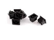 AC 250V 10A IEC320 C14 3 Pins Panel Mounted Inlet Power Plug Socket Adapter 8pcs