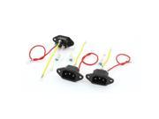 3Pcs AC 250V 10A 3 Fuse Wire IEC320 C14 Inlet Male Power Plug Black