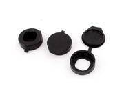 3 Pcs Black Round Soft Silicone Insulated Flat Plug Protecting Socket Cover