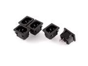 AC 250V 10A IEC320 C14 3 Terminals Inlet Power Male Plug Socket Connector 5pcs