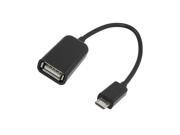 Unique Bargains USB Micro 5 Pin Male to Type A Female M F OTG Host Data Cable Adapter Black