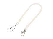 Flexible Lobster Clasp Stretch Coiled Cord Keychain Key Holder 42.5cm Long White