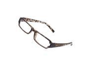 Women Leopard Printed Arms Full Rim Plain Eyeglasses Spectacles Eyewear