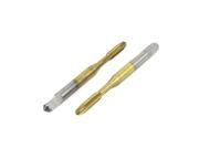 2pcs Square Head HSS M3 x 0.5mm Thread Straight Flutes Machine Plug Tap