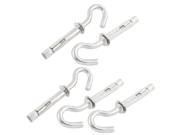 5 Pcs 10mm Thread Motorcycle Metal Hanger Hook Shopping Bag Holder Silver Tone