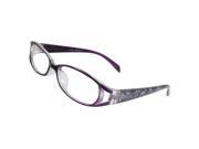 Floral Pattern Purple Arm Multi Coated Plano Glasses for Lady