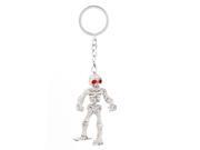 Unique Bargains Gray Red Standing Skull Shape Dangling Keychain Key Chain