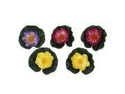 Unique Bargains 5pcs Fish Tank Decor Artificial Aquatic Foam Lotus Flower Plants Multicolor