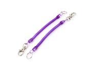 Unique Bargains 2Pcs Purple Plastic Flexible Stretchy Spring Coil Keychain Strap Key Holder