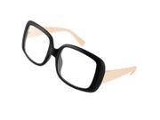 Unique Bargains Women Black Flesh Color Full Rim Frame Oversize Square Lens Plain Glasses