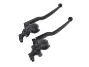 Unique Bargains Autocycle Black Mirrow Seat Rearview Fixed Bracket Brake Lever 2 Pcs for Fosti