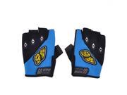 Black Blue Mountain Bike Driving Adjustable Wrist Half Finger Gloves