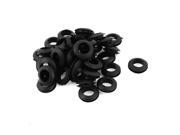 40pcs 10mm Inner Dia Black Rubber Electrical Round Wire Grommets Gasket