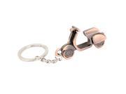 Unique Bargains Round Silver Tone Ring Lady Electric Motorcycle Pendant Keychain Holder