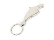 Unique Bargains 11cm Long Silver Tone Stainless Steel Fish Shaped Bottle Opener Keychain Keyring