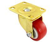 Unique Bargains 1.5 PP Light Duty Rotation Caster Wheel Gold Tone Red