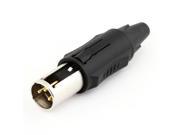 Unique Bargains 4mm Dia Cable Black Plastic 3 Pin Male XLR Audio Connector 3.9 Long