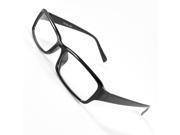 Unique Bargains Black Plastic Full Rim Rectangular Lens Plain Glasses Eyeglasses for Ladies
